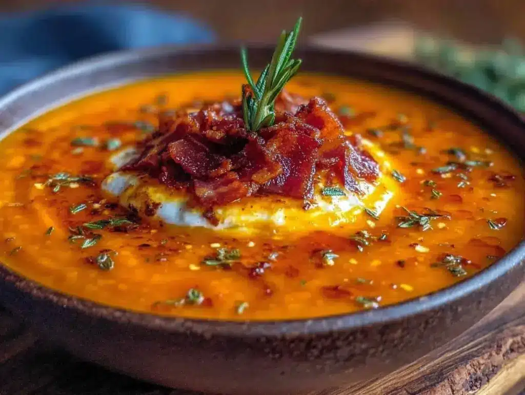 Kremige Kokos-Kürbissuppe mit Ingwer - featured image