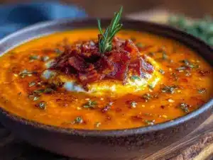 Kremige Kokos-Kürbissuppe mit Ingwer - featured image