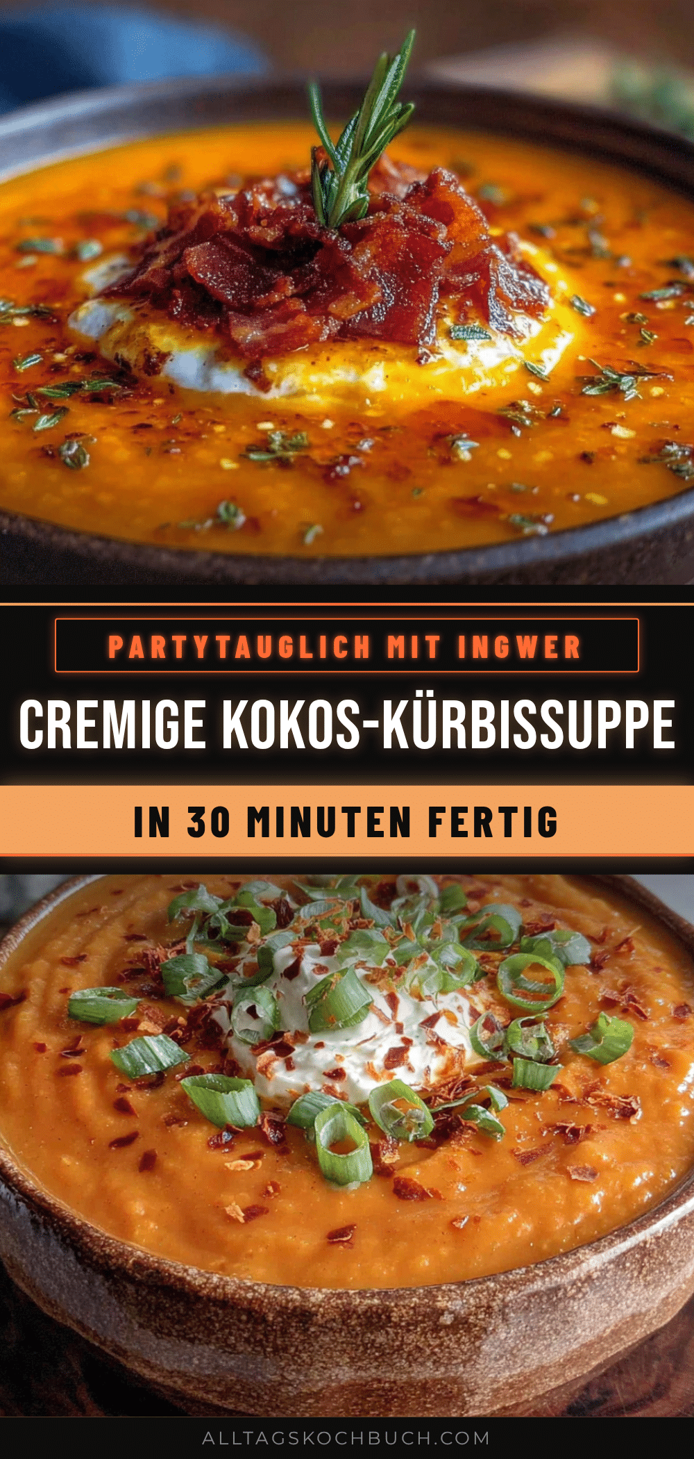 Kremige Kokos-Kürbissuppe mit Ingwer recipe