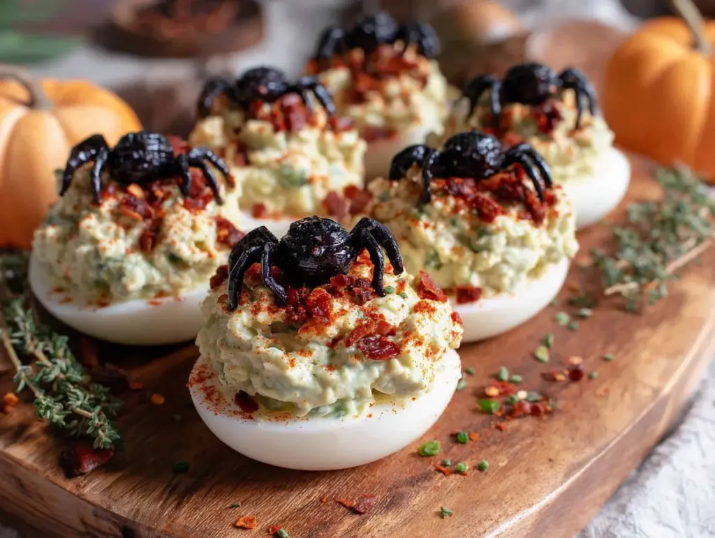 Leichte Teufelseier mit Paprika-Spinnen - featured image